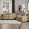 Modern Living Room Sofa Two Piece Set, Suitable For Living Room And Bedroom Sofa Set, Consists Of A Single Seat And A 3 Seater Sofas, Tan Corduroy Tan Corduroy 3 Seat