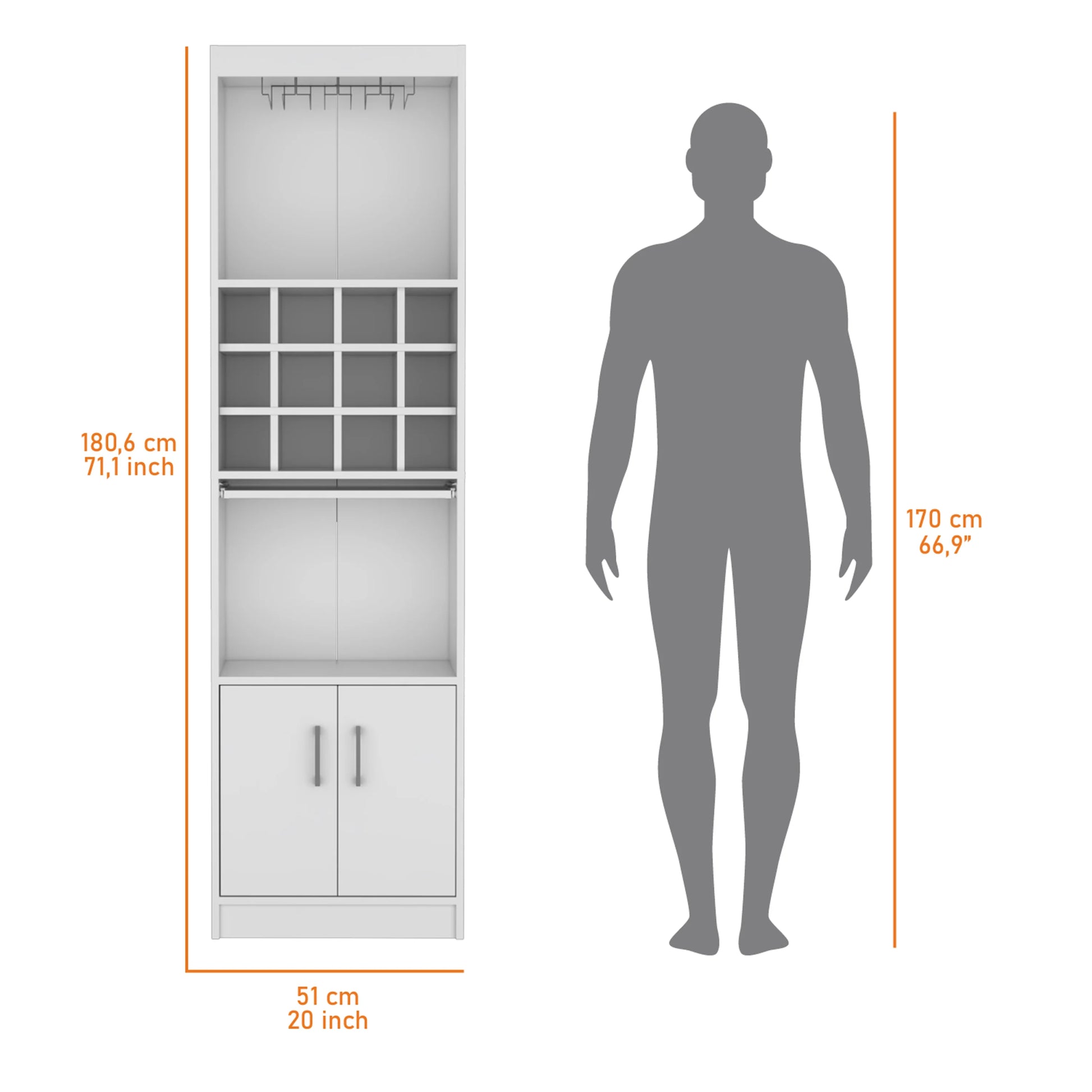 White Bar Cabinet With Wine Storage Standard White Shelves Included Wood