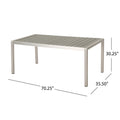 Outdoor Dining Set, Aluminum Dining Chair Set Of 6 With Rope Aluminum Dining Table With Faux Wood Top, Gray Black Black Grey Aluminium