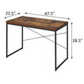 Weathered Oak And Black Writing Desk With Metal Sled Base Black Brown Wood Metal