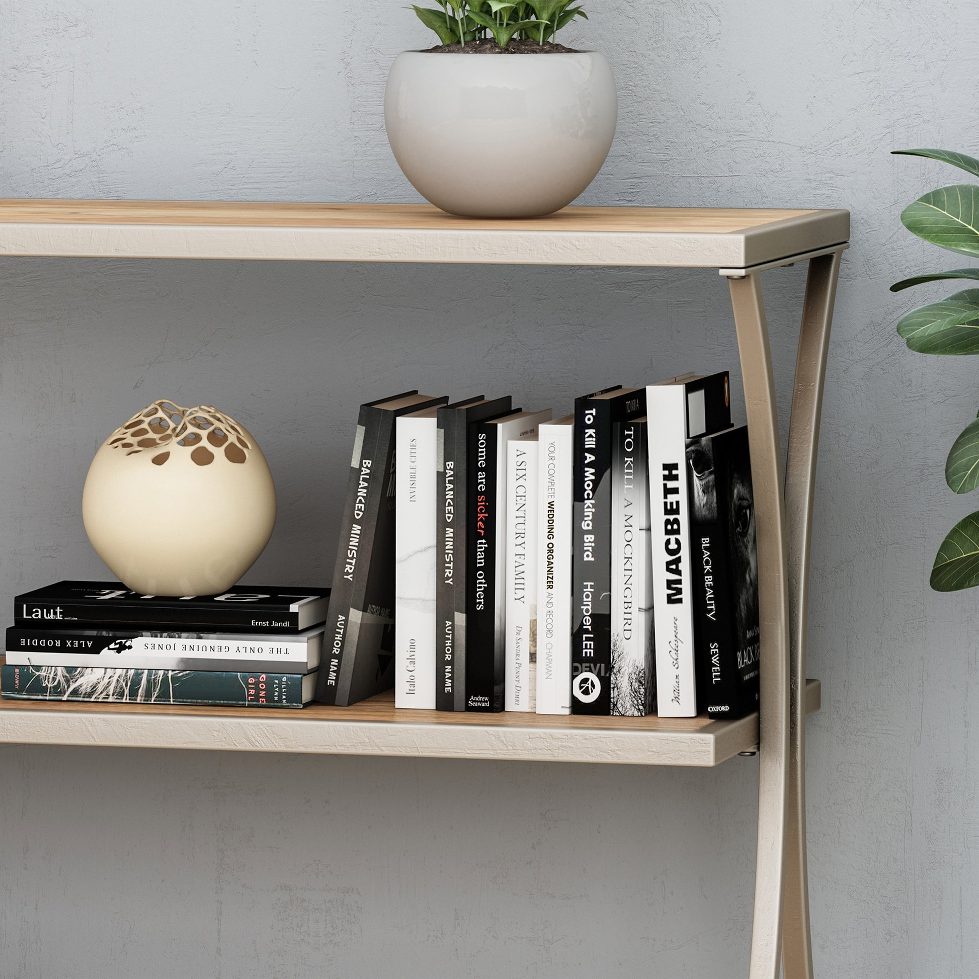 Console Table With 3 Self Kd Natural Wood