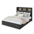 Queen Bed Frame With Storage Headboard, Wooden Bed Frame With 47.2