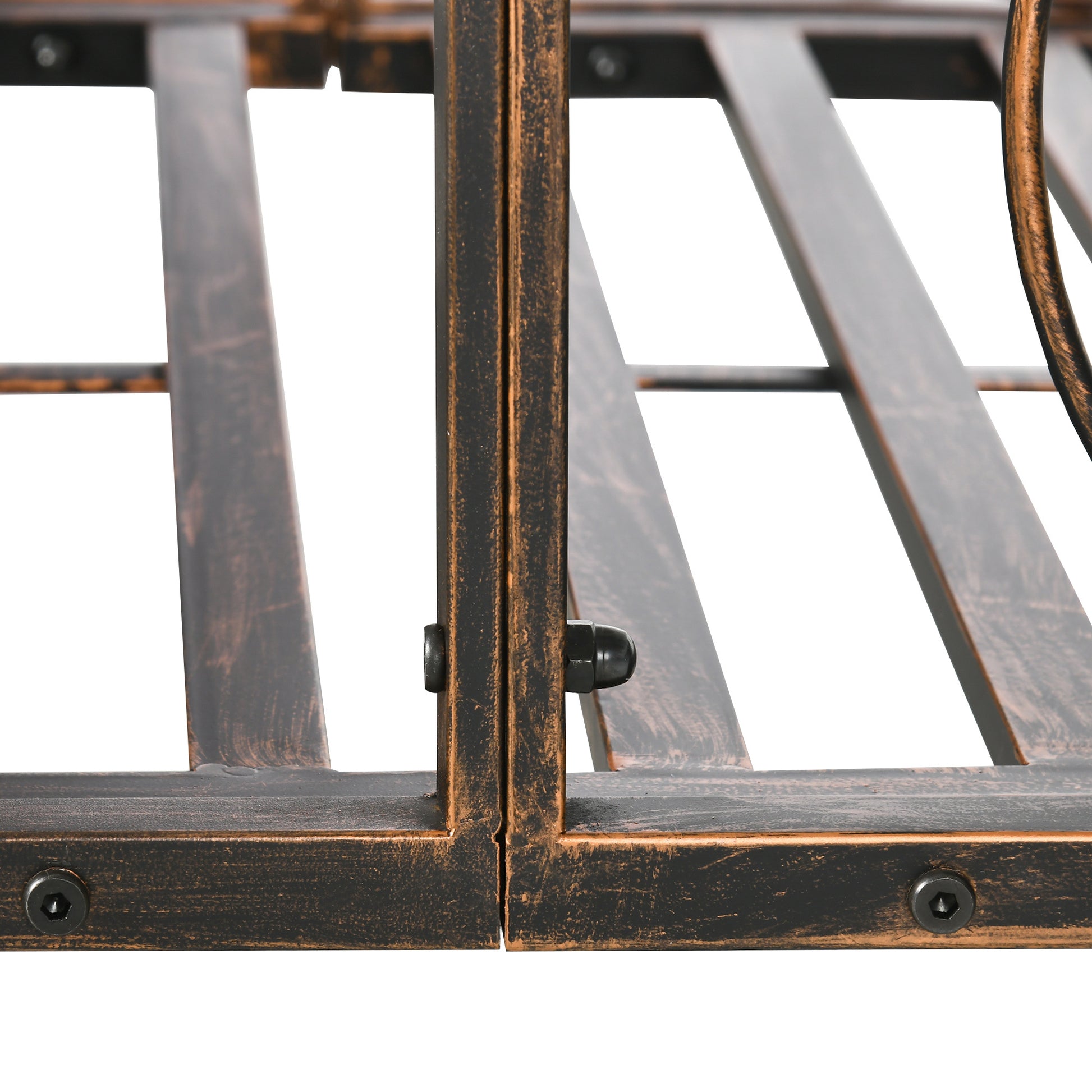 Outsunny 6' Metal Arch Backyard Garden Bridge, Safety Siderails, Arc Footbridge For Backyard Creek, Stream, Pond, Bronze Bronze Steel