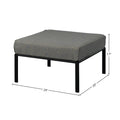Grey And Black Patio Ottoman With Metal Tube Legs Yes Grey Black Garden & Outdoor Wood Fabric