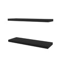 Iva Floating Shelf In Melamine X2, Black Black Horizontal Primary Living Space Contemporary,Minimalist,Modern Wall Mounted Particle Board Melamine