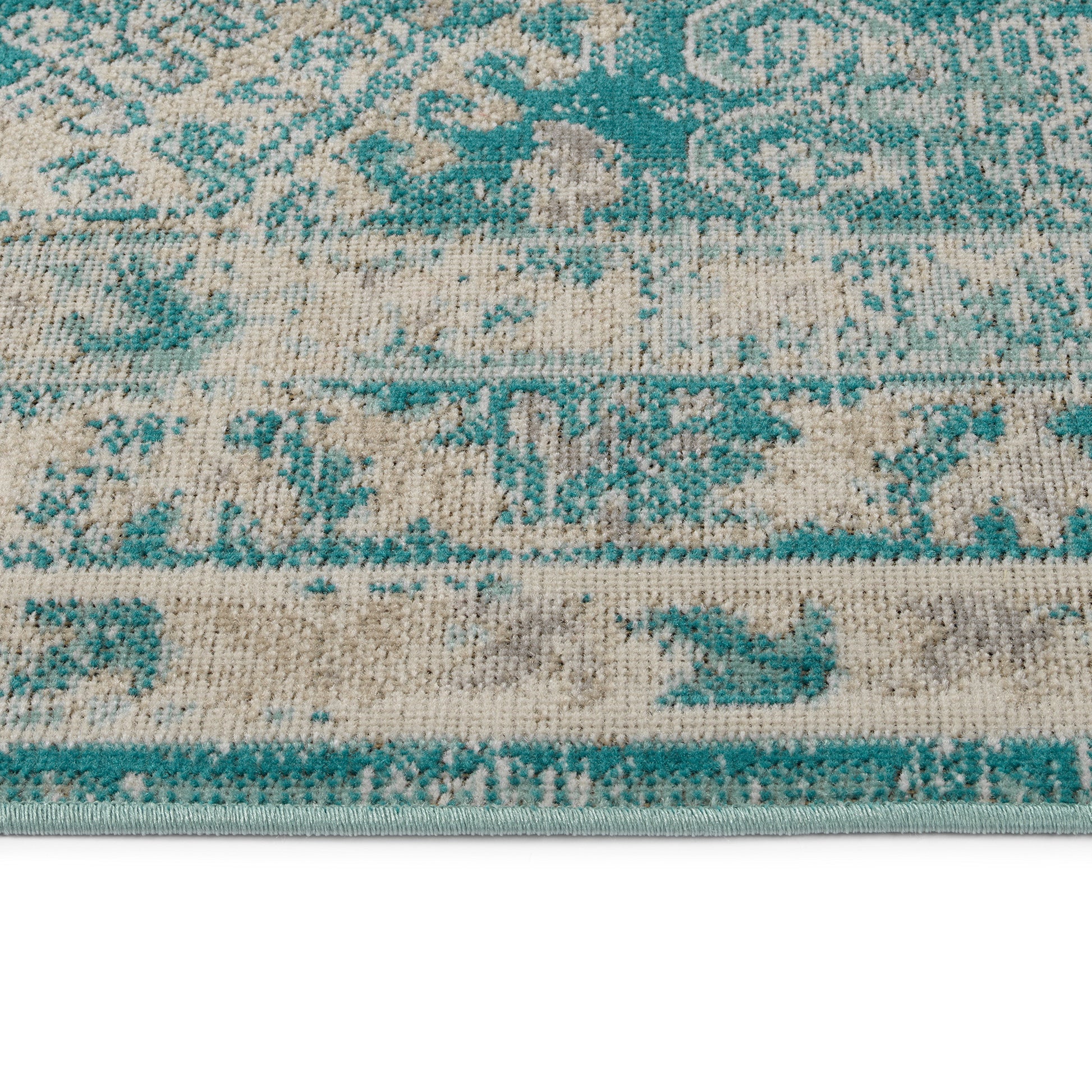 Casual, Modern, Traditional, Transitional, Oriental, Bohemian, Textured Cut Pile 7'10" X 10' Rectangle Area Rug Turquoise Polypropylene