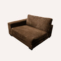 Bella Brown Corduroy Right Facing 3 Piece Sectional Brown Wood Corduroy 3 Seat