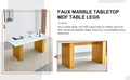 Large Modern Rectangular Table With 0.4 Inch Patterned Tabletop And Large Mdf Table Legs, Suitable For Kitchen, Dining Room, And Living Room 71 