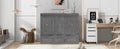 Full Size Murphy Bed With Usb Port And A Large Drawer, Gray Full Gray Solid Wood Mdf