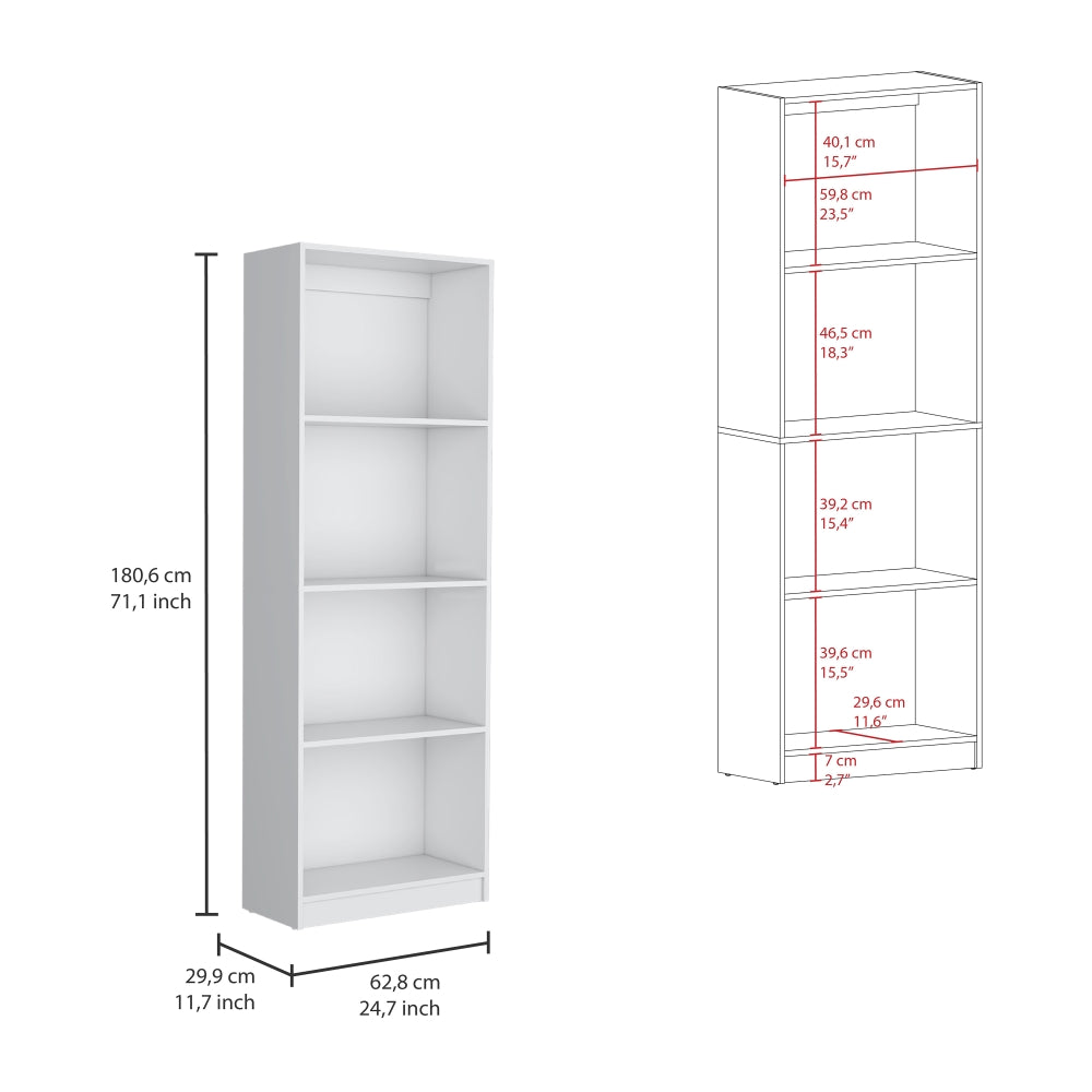 Dupree 2 Piece Home Bookcase Set, 49" Wide With 9 Shelvesliving Room White Freestanding 5 Or More Shelves Matte White Modern Particle Board