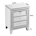 21.5 Inch X15.8 Inchx26.8 Inchsilver Mirror Three Drawer Cabinet,Multi Functional Storage Cabinet Chest 3 4 Drawers Glass Pane Silver Bedroom Drawers Included American Design Acrylic Mdf Glass