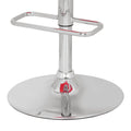 Red And Chrome Adjustable Swivel Stool Red Bar Stools & Counter Stools Bedroom Rectangular Modern Adjustable Metal