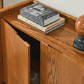 Walnut Colored Sideboard, Buffet Cabinet With Storage, Rustic Storage Cabinet For Entryway, Hallway, Living Room, Kitchen, Dining Room, Bedroom, 33.9