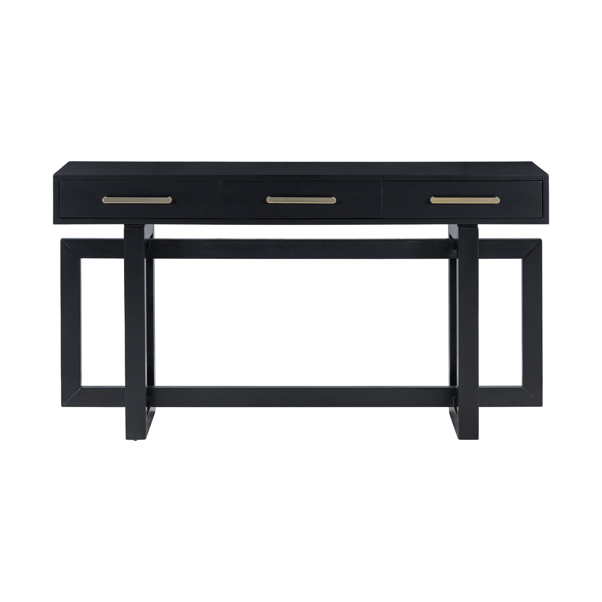 Elegant Console Table With Three Drawers, Extra Long Entryway Table For Entryway, Hallway, Living Room, Foyer, Corridor Black Primary Living Space Artsy Drawers Mdf