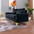 Fx P15 Bk Sofa Temu Suitable Black Velvet 2 Seat