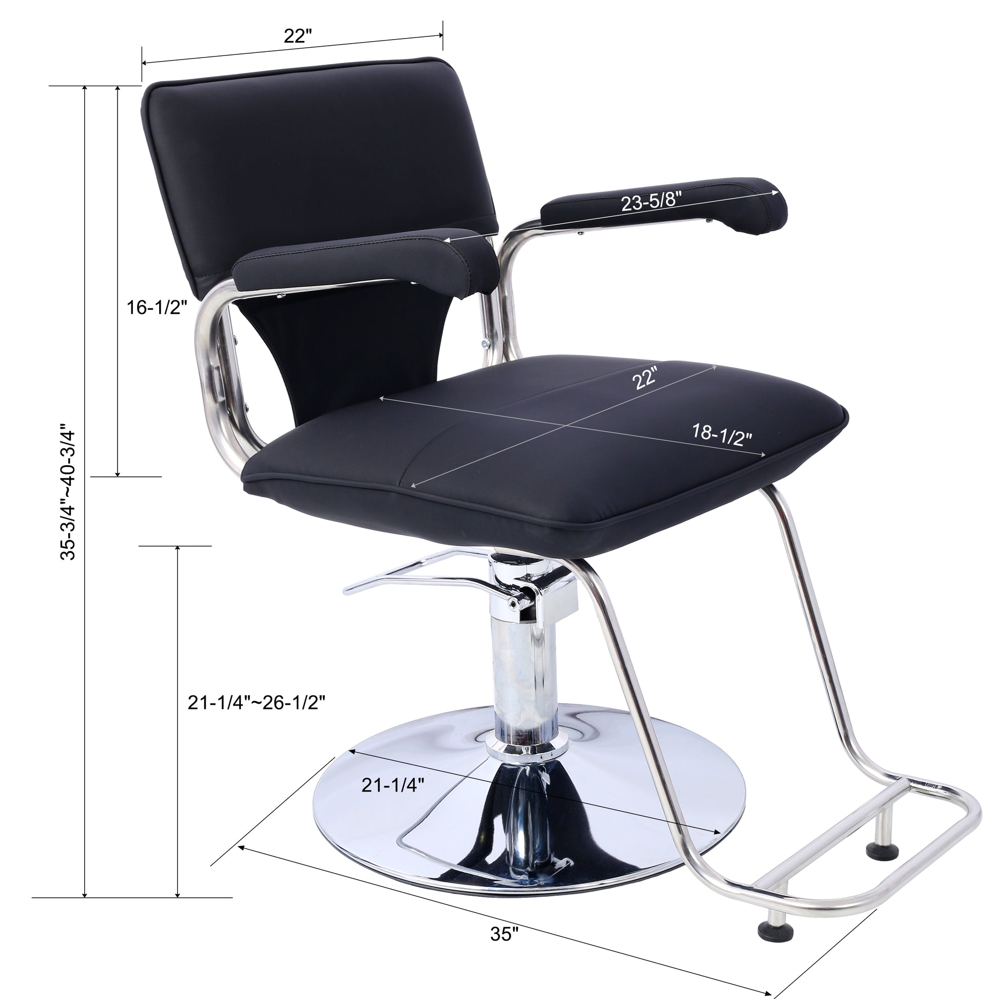 Stainless Steel Frame,Fashion Style Hair Salon Chair Styling Heavy Duty Hydraulic Pump Barber Chair Beauty Shampoo Barbering Chair For Hair Stylist Women Man,With Barber Cape Black Black Pu