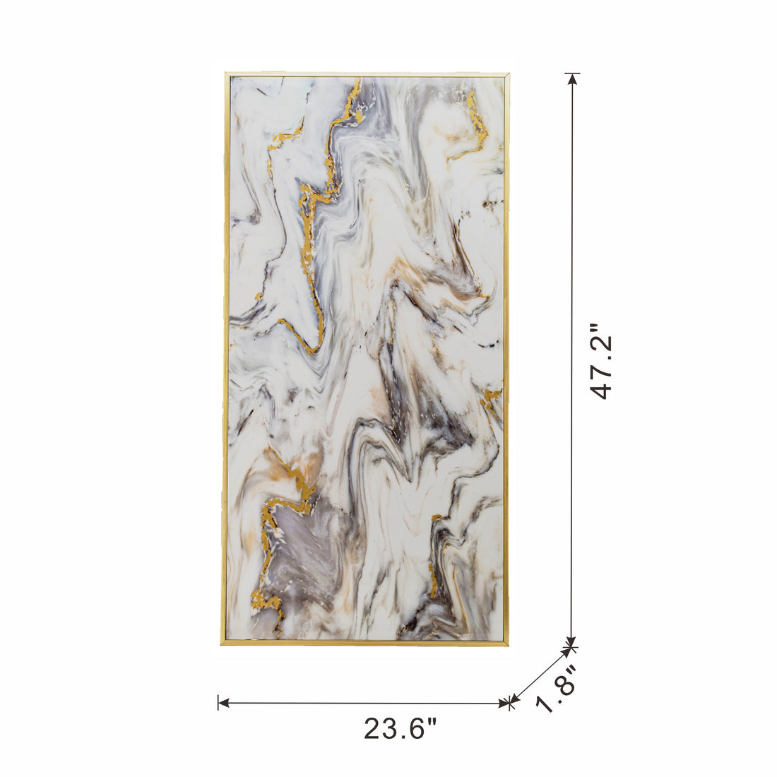 23.6X1.8X47.2" Marble Pattern Wall Art Multicolor Mdf