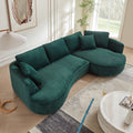 122.04 Inch Corduroy Upholstered Sectional Sofa With Right Facing Chaise For Living Room Office Corner Corduroy Modern Sofa Green Green Corduroy 3 Seat