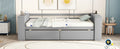 Twin Size Daybed With Shelves And Drawers, Gray Twin Gray Pine