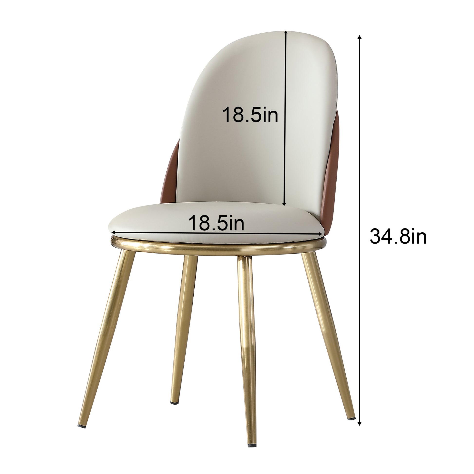 Dining Chairs Set Of 2, Modern Pu Leather Dining Gold Metal Legs For Living Kitchen Dining Room Beige Set Of 2 Stainless Steel Beige Brown Dining Room Oval American Design,Modern Dining Chairs Pu