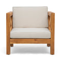 Brava Club Chair Teak Wood Waterproof Fabric