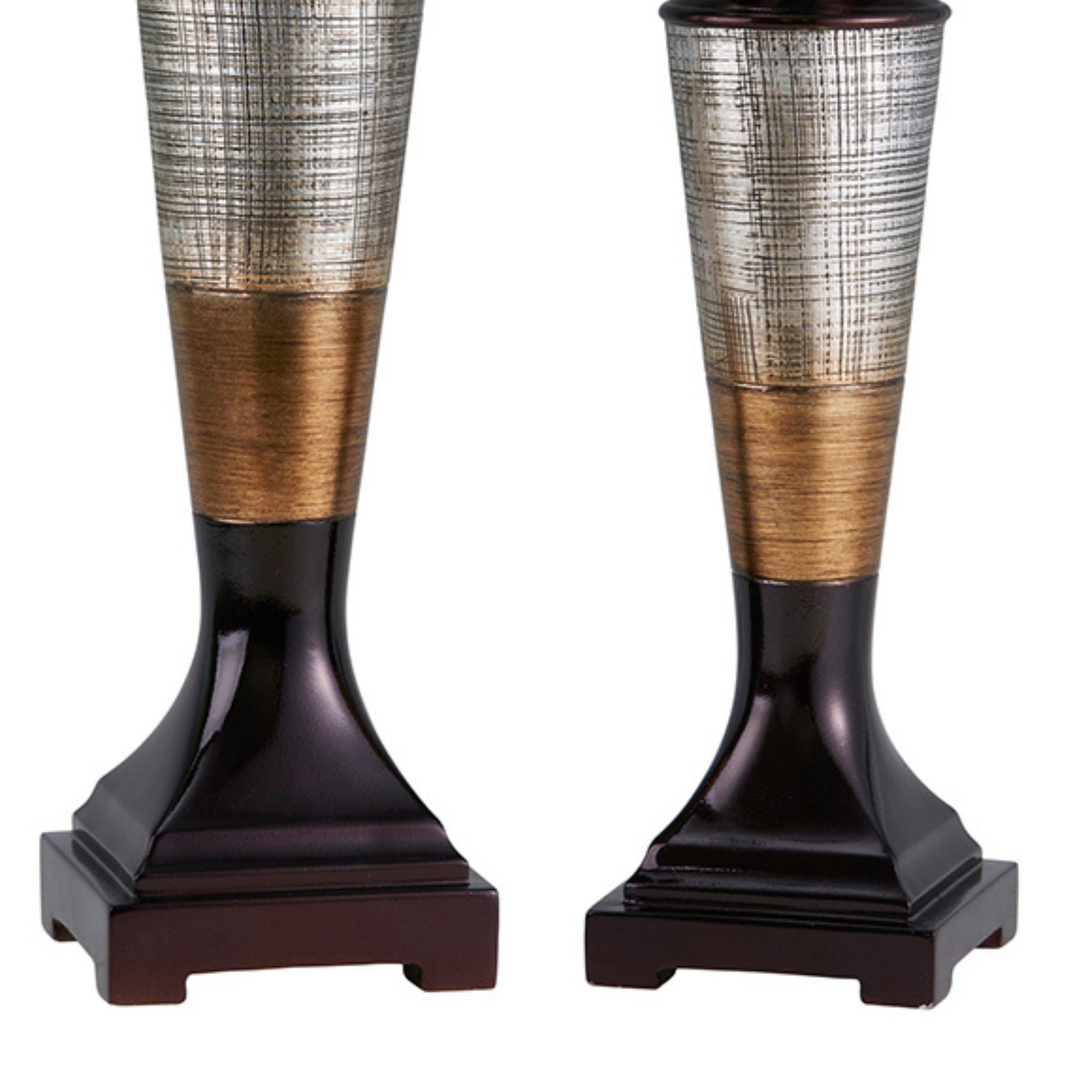 14" And 16" Tall Polyresin "Naomi" Candleholder, Egyptian Style Set Of 2 Multicolor Polyresin