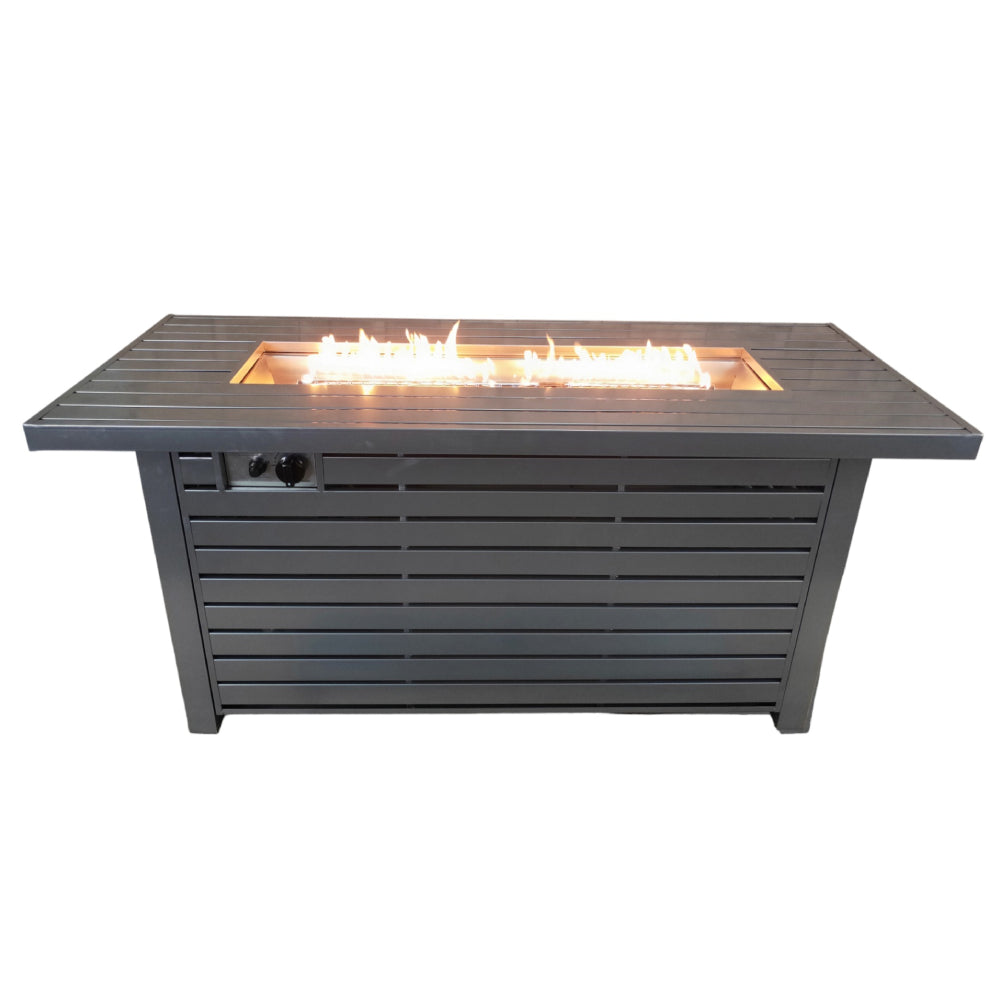 Steel Propane Natural Gas Outdoor Fire Pit Table With Lid Gray Garden & Outdoor Modern Stone Stainless Steel