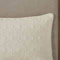 3 Piece Split Corner Pleated Quilted Bedspread Cream King Cream Polyester