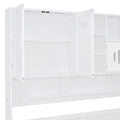 Full Size Wooden Daybed With 2 Drawers, And All In One Cabinet And Shelf, White Full White Wood