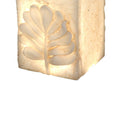 Polyresin Pedestal With Embossed Leaf Design, Cream Cream Polyresin