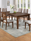 Contemporary Style 7Pc Dining Set Table W 6 Drawers 6X Side Chairs Ladder Back Walnut Finish Kitchen Dining Room Wood Dining Room Solid Wood Rubberwood Rectangular Dining Table With Chair Wood Wood Walnut Ladder Back Seats 6