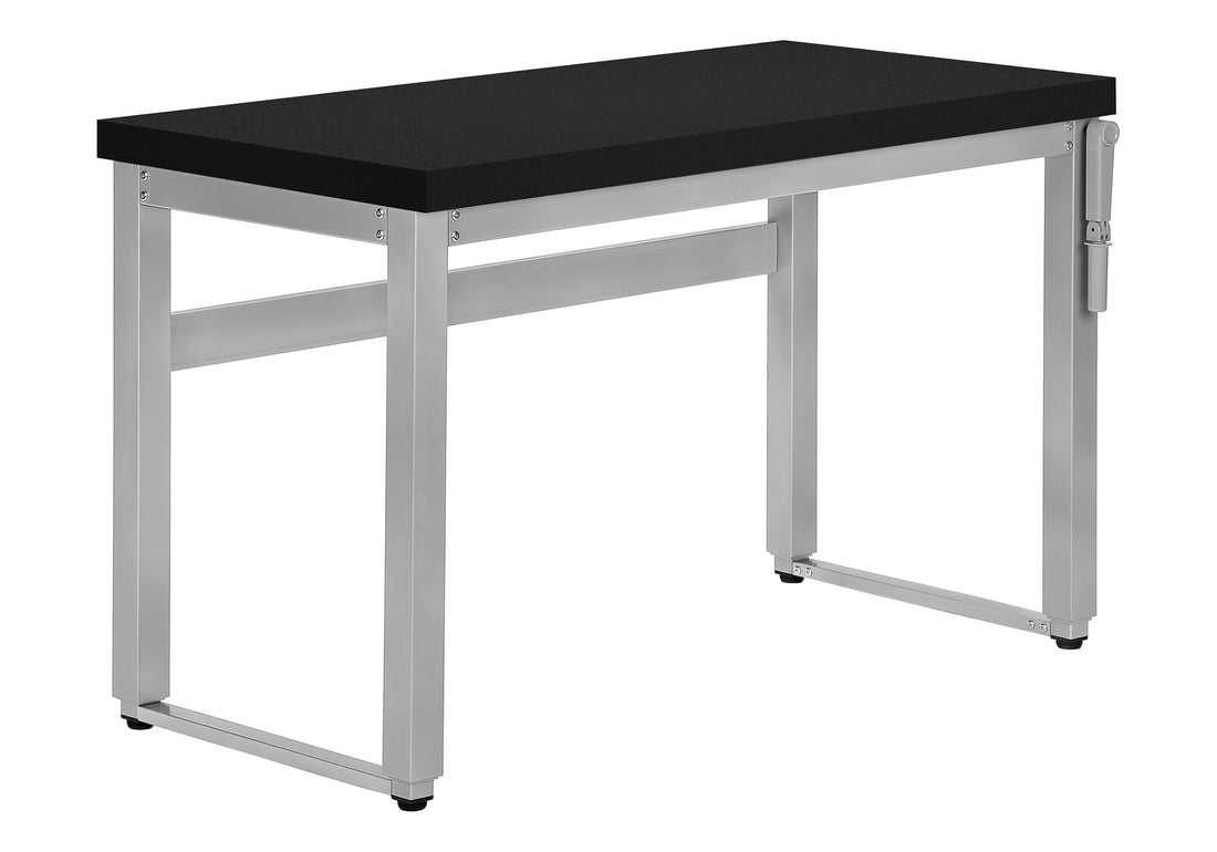 Computer Desk, Home Office, Standing, Adjustable, 48"L, Work, Laptop, Black Laminate, Grey Metal, Contemporary, Modern Black Particle Board