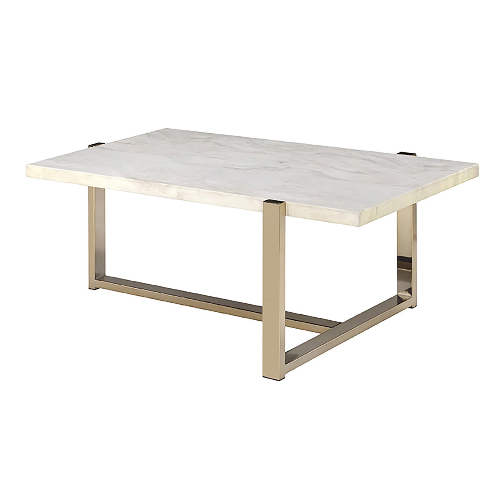 White And Champagne Coffee Table White Gold Marble Metal