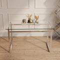 Modern Minimalist Rectangular Glass Dining Table For 4 6 With 0.31