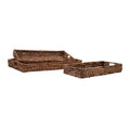 Madura Banana Leaf Trays Set Of 3 Brown Iron