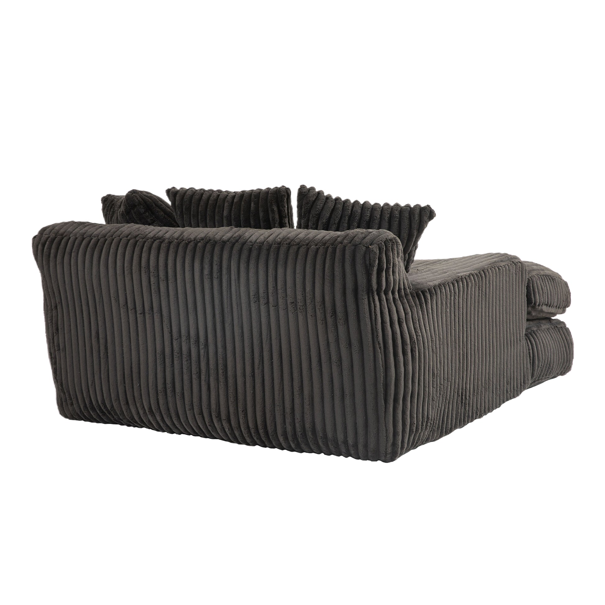 Coolmore Corduroy Lazy Sofa With 3 Back Pillows,Comfy Sofa Deep Seat Couch For Living Room,Club Black Black Primary Living Space Foam Corduroy 1 Seat