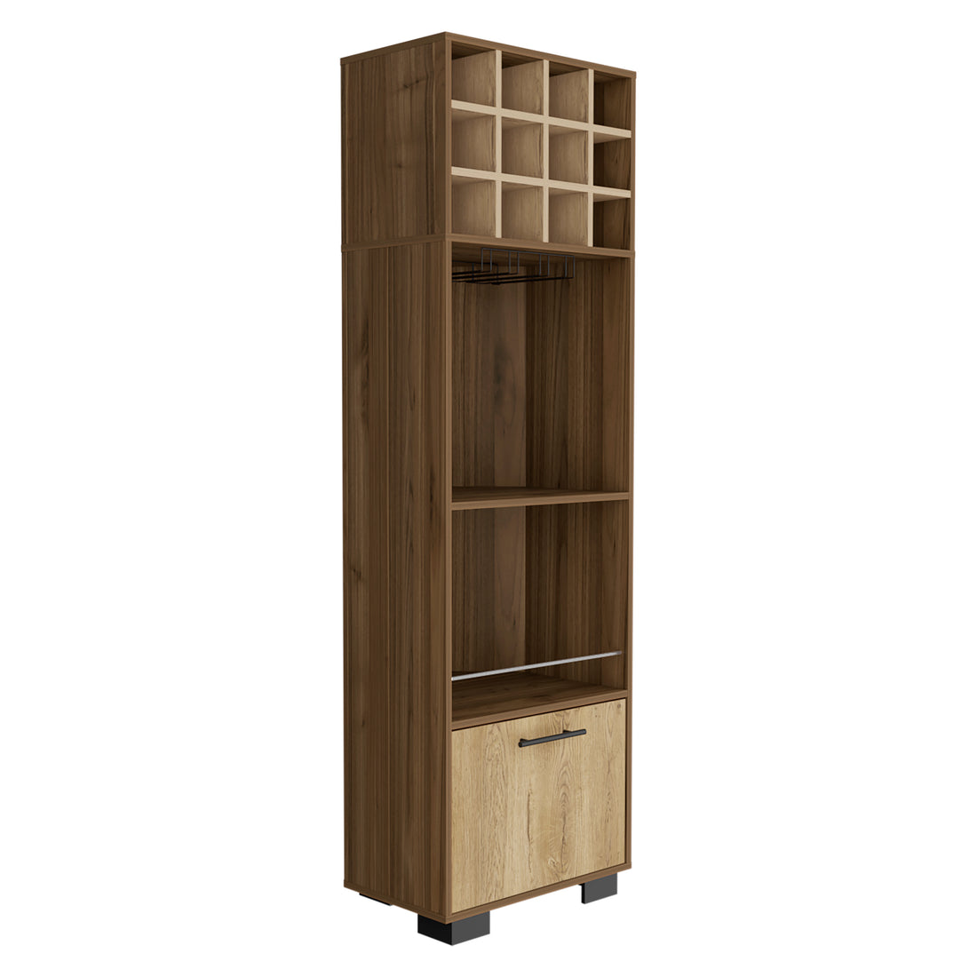 Marsella Corner Bar Cabinet, Eight Built In Wine Rack, Two Side Shelves Multi Primary Living Space Modern Shelves Included Particle Board