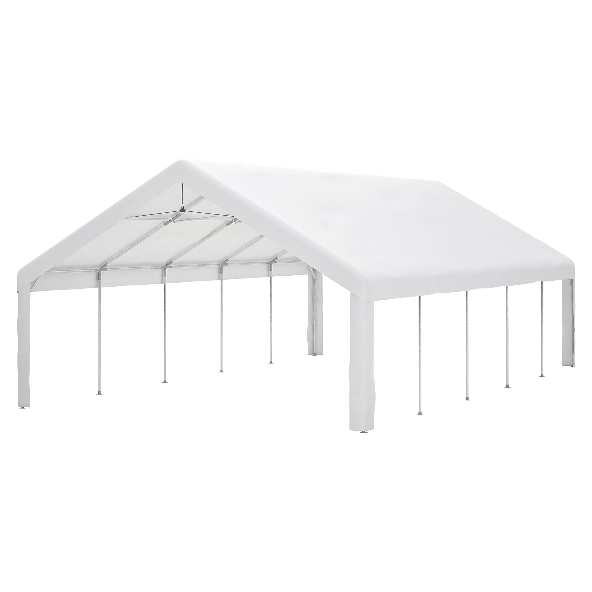 20X32Ft Party Tent Heavy Duty, Large Wedding Event Shelters With 3 Storage Bags & Removable Sidewalls, Outdoor Canopy Gazebo Commercial Tents For Parties Carport Camping Garden Patio White Metal