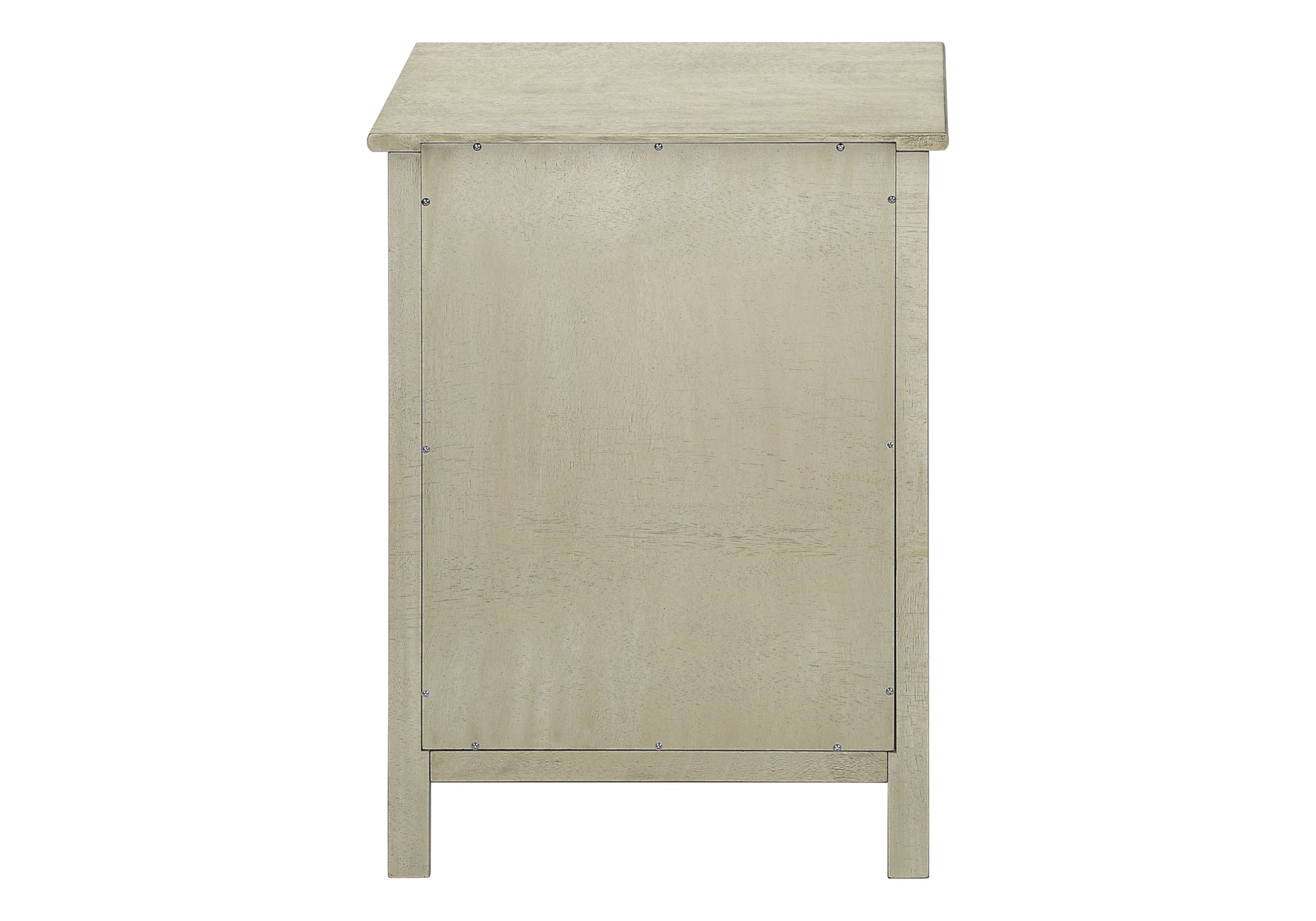 Accent Table, End, Side Table, 2 Tier, Bedroom, Nightstand, Lamp, Storage Drawer, Antique White Veneer, Transitional White Mdf