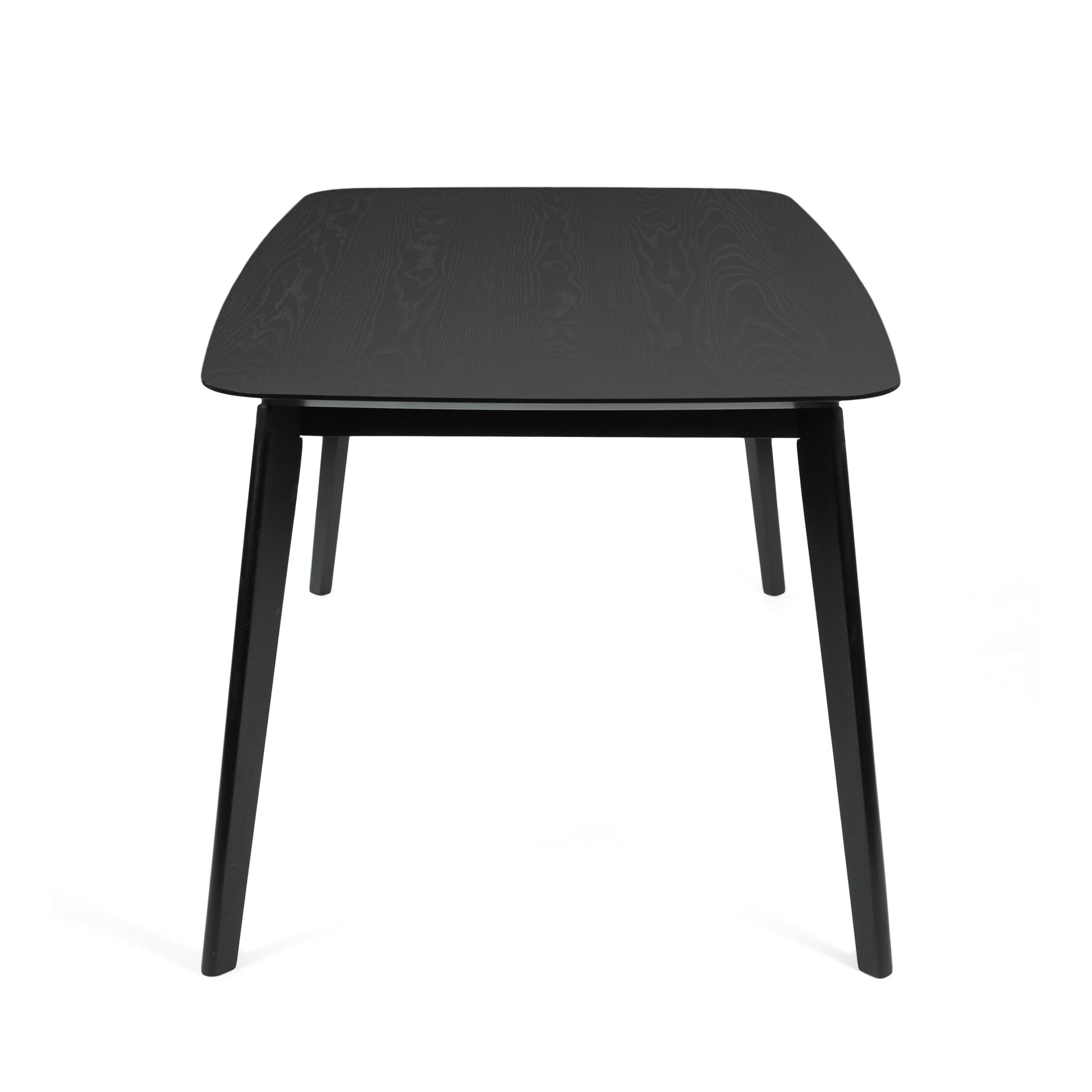 Dining Table Black Solid Wood Mdf