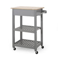 Kitchen Cart Grey Wood