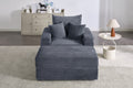 Sofa With Storage Footrest Gray Plywood 1 Seat
