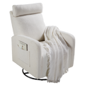 Swivel Upholstered Manual Recliner Chair Theater Recliner Sofa 360 Degree Nursery Glider Rocker For Living Room, Beige Beige Velvet Velvet 1 Seat