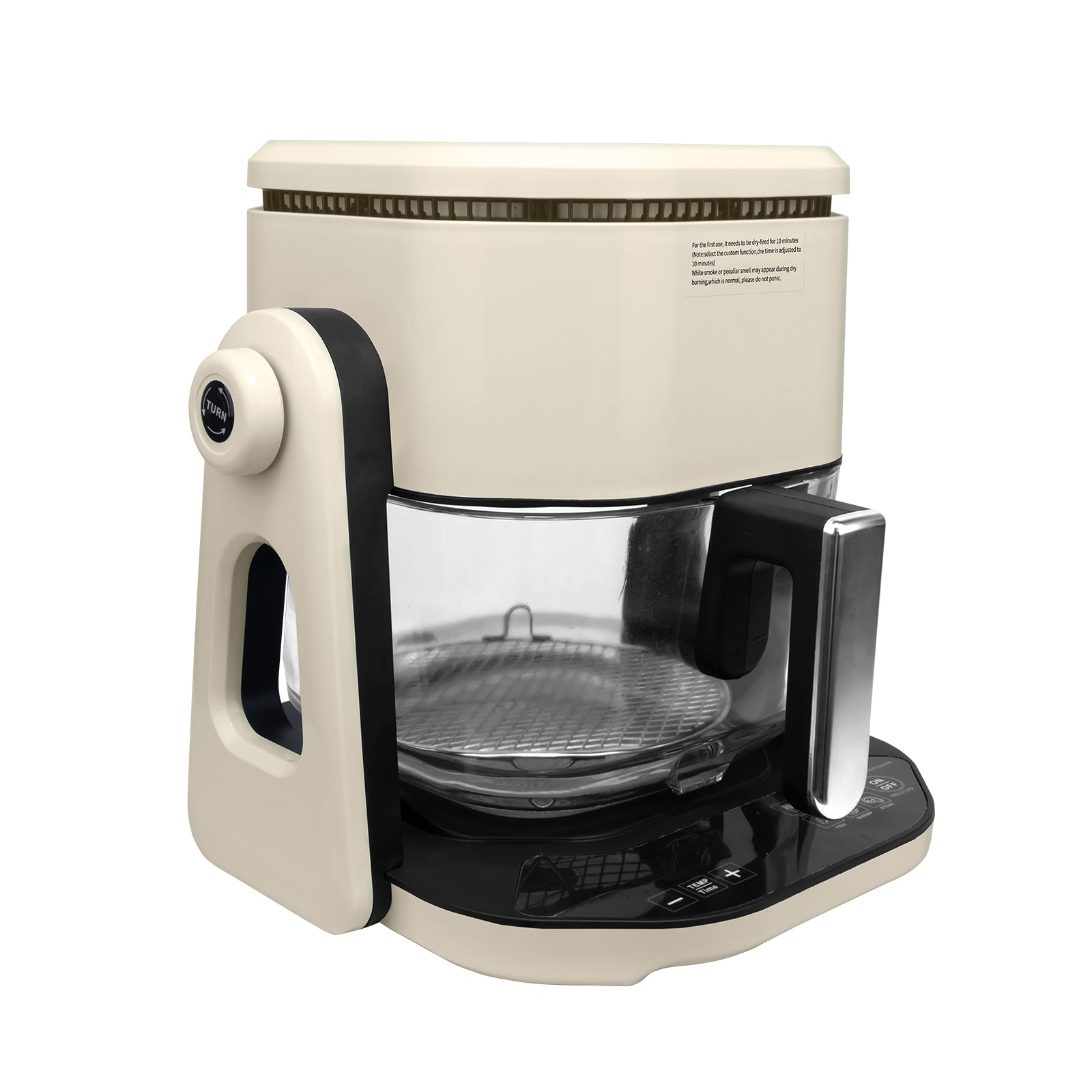 Air Fryer, Large 5 Quart Capacity, Air Fry, Roast, Broil, Bake, Reheat, Keep Warm, Pizza, Dehydrate Off White Stainless Steel