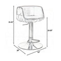 Comfy Adjustable Stool With Swivel, Vintage Brown & Silver Silver Leather