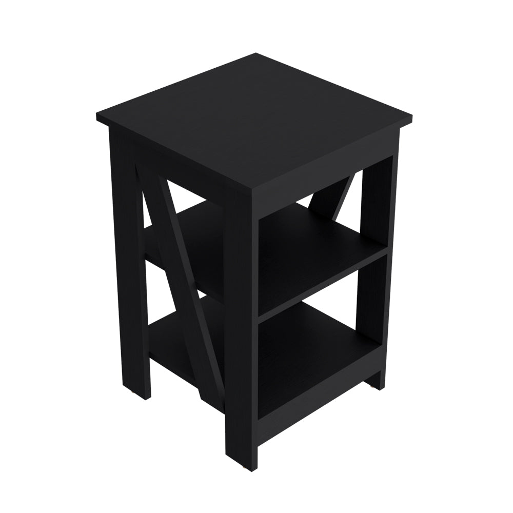 Side Table Rossville, Living Room, Black Black Particle Board Engineered Wood