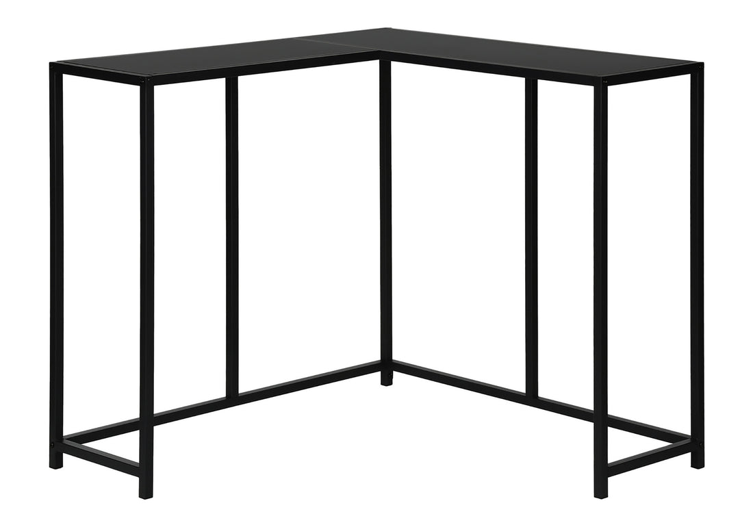 Accent Table, Console, Entryway, Narrow, Corner, Living Room, Bedroom, Black Laminate, Black Metal, Contemporary, Modern Black Particle Board