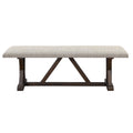 Grey And Rustic Brown Bench With Upholstered Seat Grey,Rustic Brown Dining Room Wood Fabric