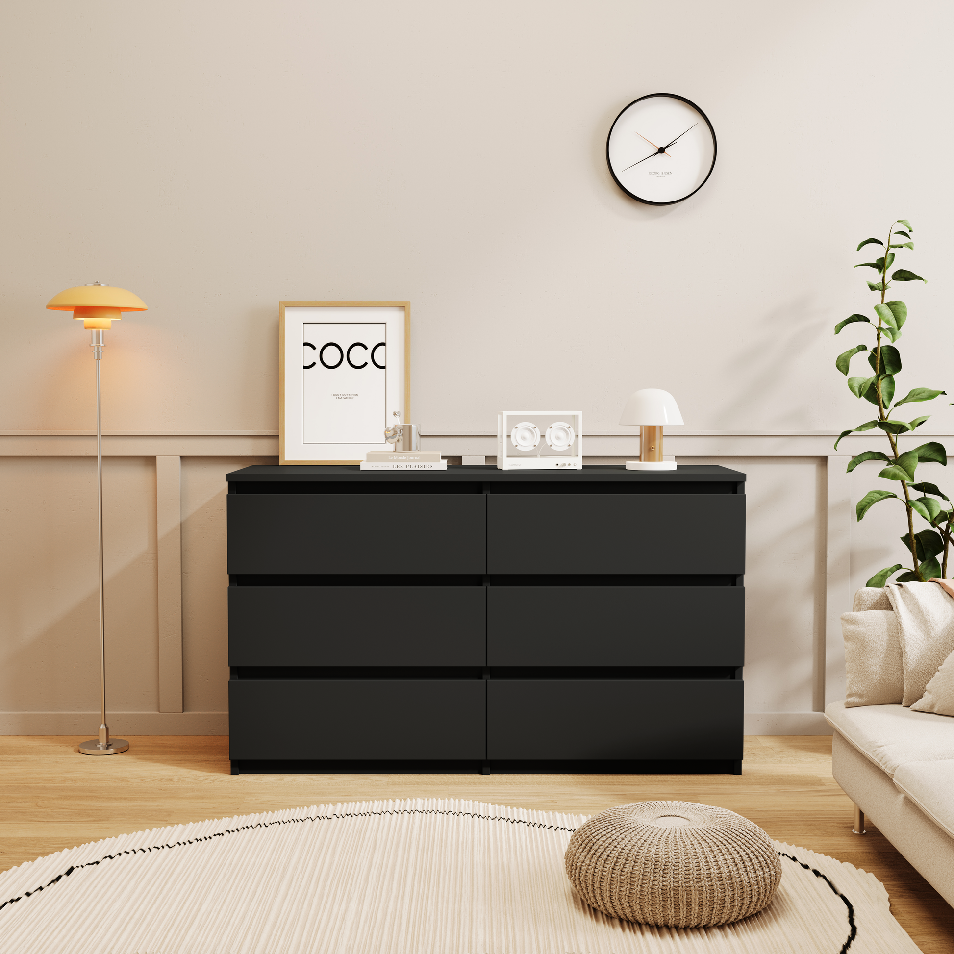 Black Large 6 Drawers Chest Of Drawer Dressers Table Black Bedroom American Design,American Traditional Particle Board Mdf Black Large 6 Drawers Chest Of Drawer Dressers Table Black Bedroom American Design,American Traditional Particle Board Mdf