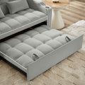 1 Versatile Foldable Sofa Bed In 3 Lengths, Modern Sofa Sofa Sofa Velvet Pull Out Bed, Adjustable Back And With Usb Port And Ashtray And Swivel Phone Stand Grey Gray Eucalyptus Solid Wood Mdf Resin 2 Seat
